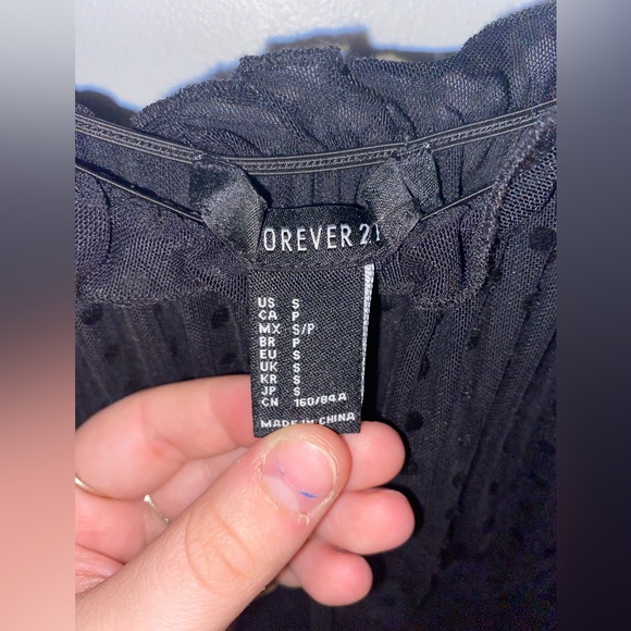 Cute Black Polkadot Sheer Dress from Forever 21 - Picture 2 of 3